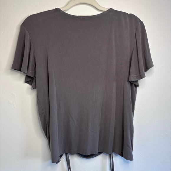 Pol grey deep vneck boho tshirt size medium - Picture 2 of 5